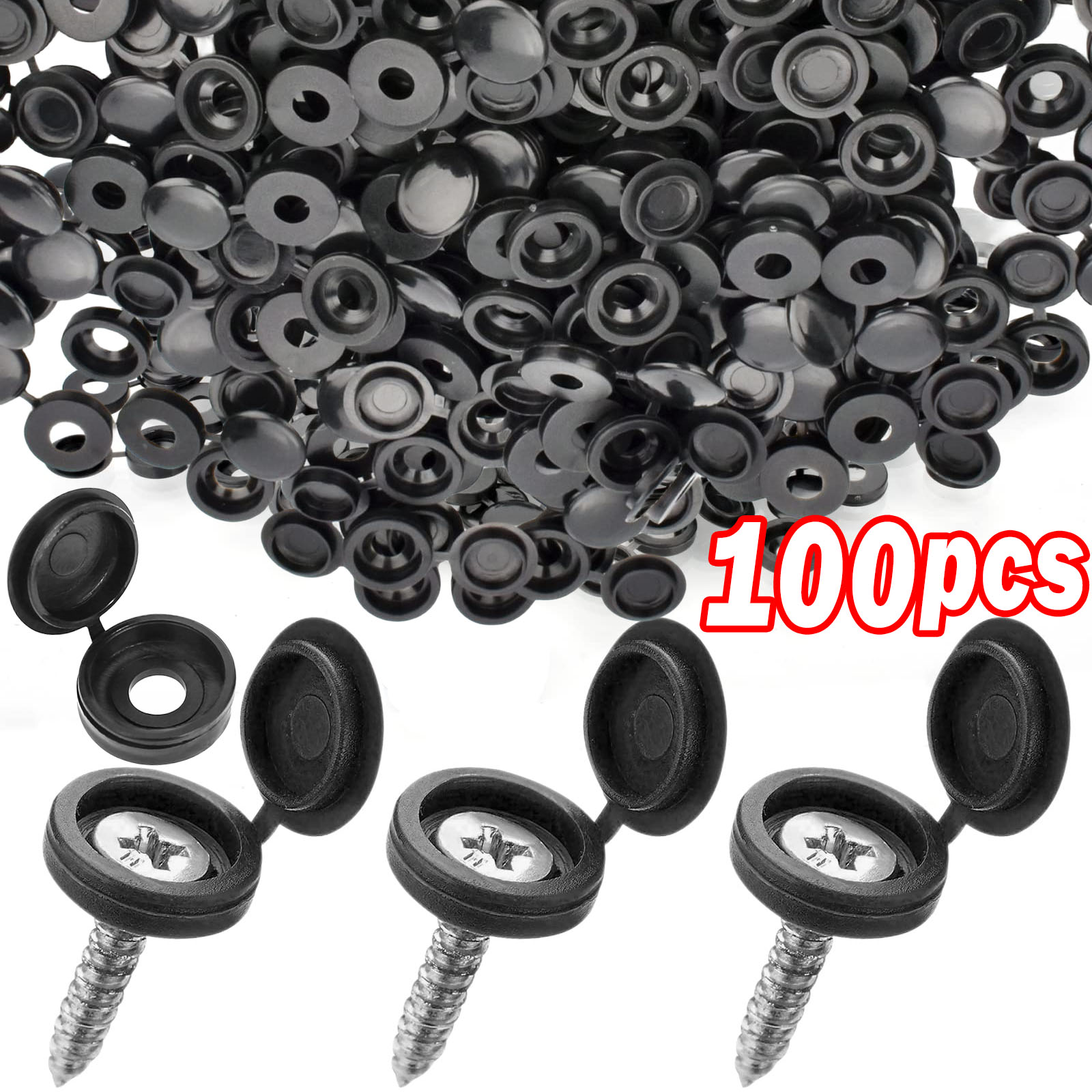 Furniture Hardware Nut - 5/100 adet menteşeli plastik vidalı kapaklı