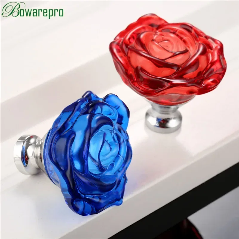 Furniture Hardware Nut - Bowarepro 50 MM Kristal Gül Cam