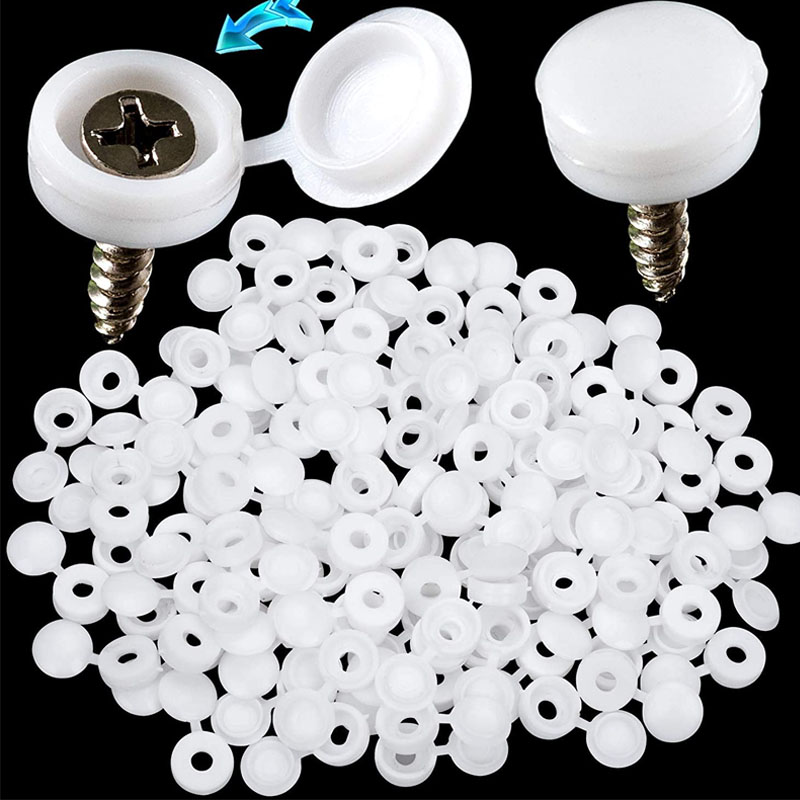 Furniture Hardware Nut - Beyaz Menteşeli Plastik vidalı kapak Kapak