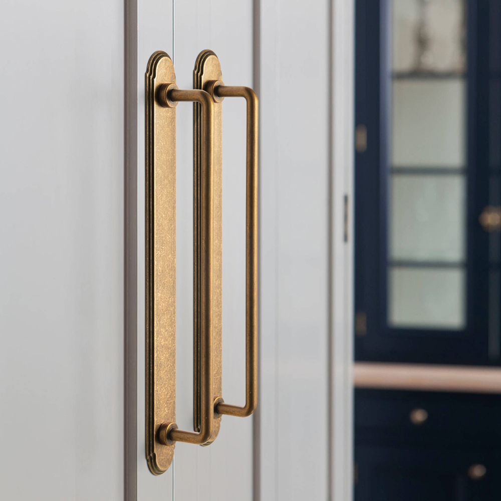 Furniture Hardware With Backplate - Goo-Ki Antik Pirinç Dolap Bar Arka